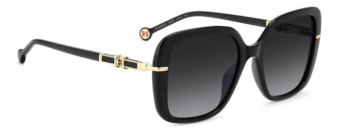 Occhiali da sole carolina herrera her 0380/g/s 807 9o negro square femenino taglia 55mm - Vista dettagliata