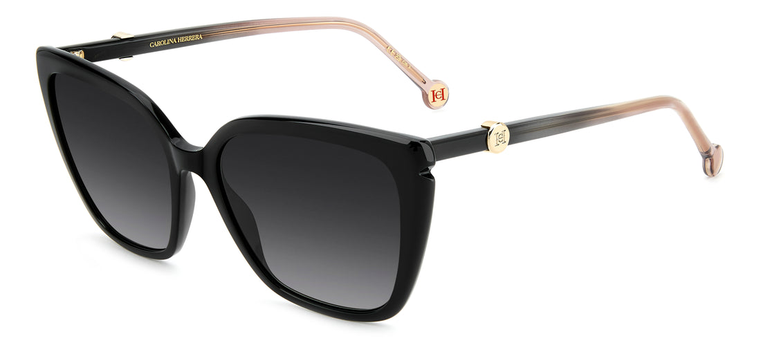 Óculos de sol carolina herrera her 0385/s 807 9o negro cat eye femenino tamanho 56mm - Vista principal
