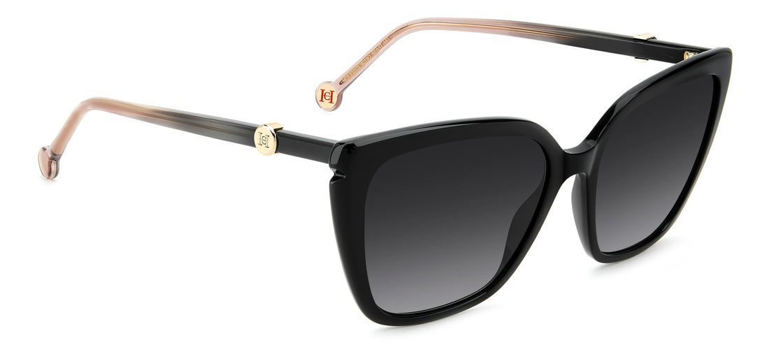 Óculos de sol carolina herrera her 0385/s 807 9o negro cat eye femenino tamanho 56mm - Vista de detalhe