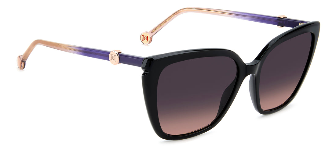 Óculos de sol carolina herrera her 0385/s ofe tp burdeos cat eye femenino tamanho 56mm - Vista de detalhe