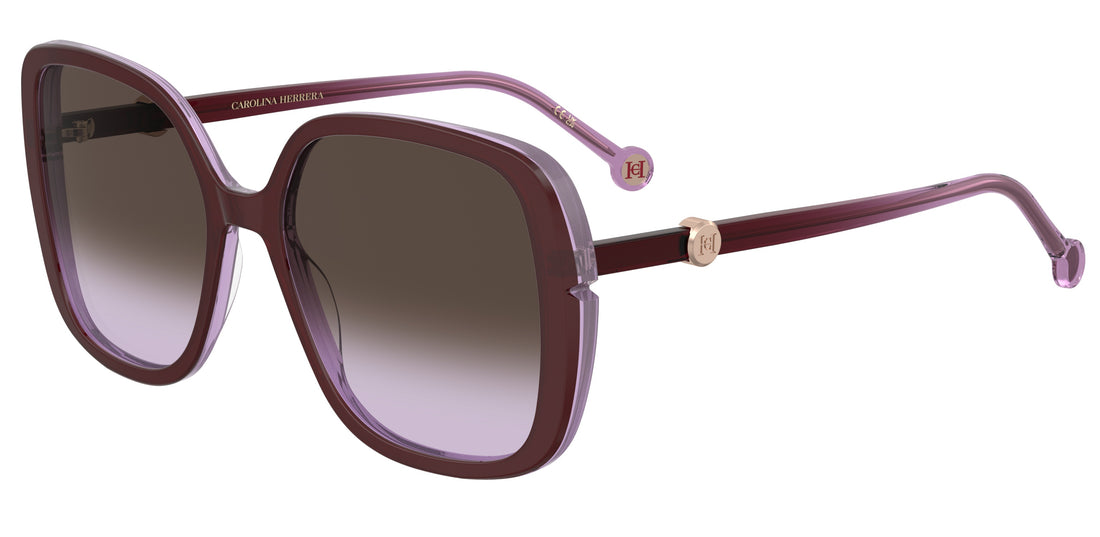 Óculos de sol carolina herrera her 0386/s qb5 qr burdeos square femenino tamanho 56mm - Vista principal