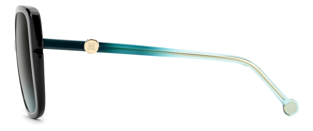 Óculos de sol carolina herrera her 0386/s ycx i7 verde square femenino tamanho 56mm - Vista de detalhe