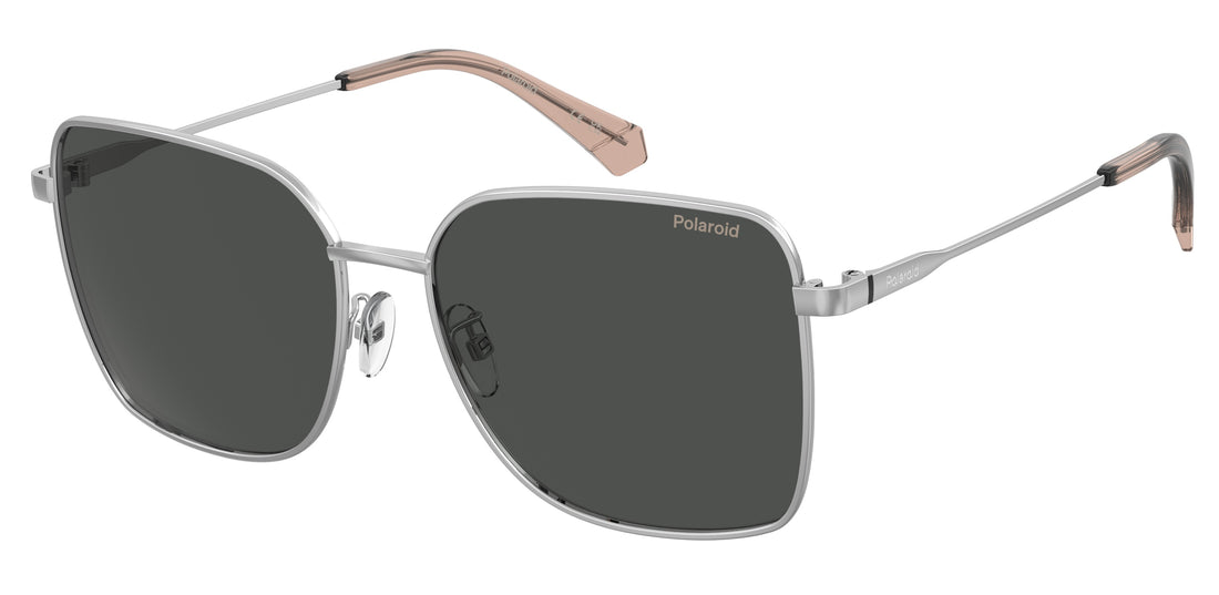 Óculos de sol polaroid pld 4158/g/s/xn 010 m9 plateado rectangular femenino tamanho 58mm - Vista principal