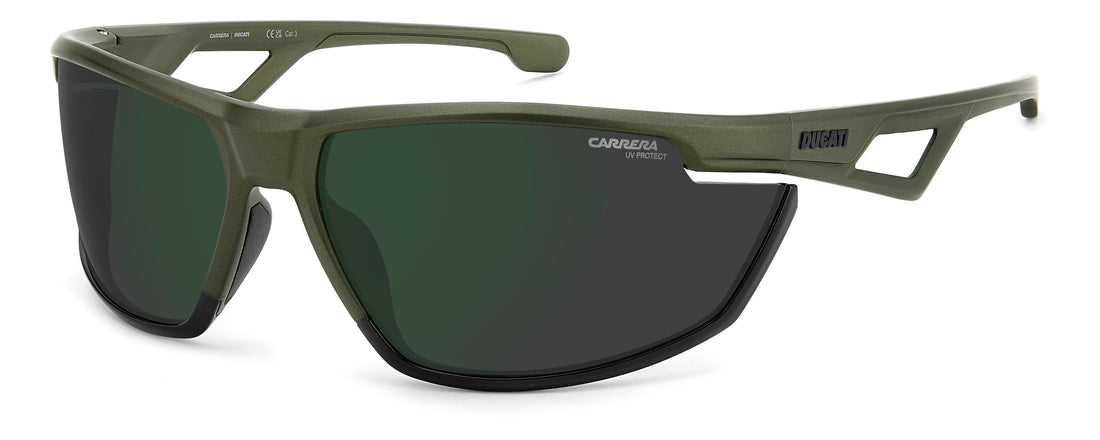 Solbriller carrera ducati carduc 068/s tbo mt verde rectangular masculino størrelse 79mm - Hovedvisning
