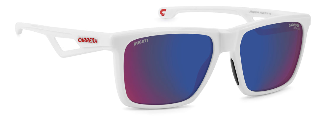 Solbriller carrera ducati carduc 069/s vk6 z0 blanco rectangular masculino størrelse 57mm - Detaljeret visning
