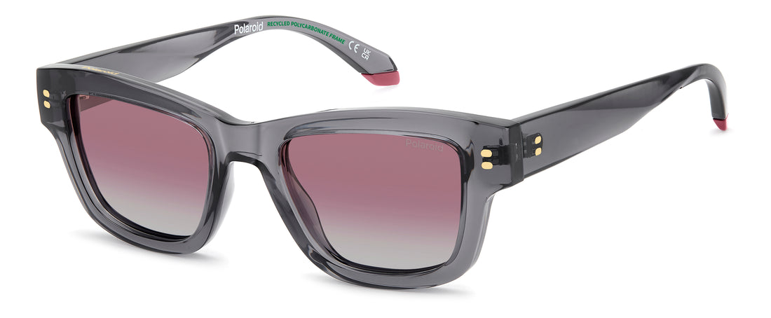 Zonnebrillen polaroid pld 6256/s/x kb7 jr gris rectangular femenino maat 49mm - Hoofdaanzicht