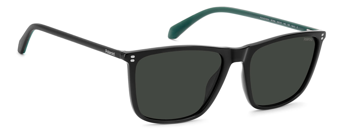 Óculos de sol polaroid pld 4210/s/x 807 m9 negro rectangular masculino tamanho 59mm - Vista de detalhe