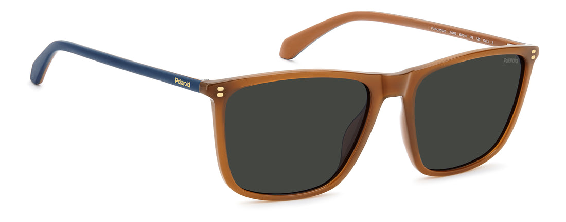 Óculos de sol polaroid pld 4210/s/x l7q m9 naranja rectangular masculino tamanho 59mm - Vista de detalhe