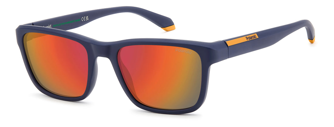 Óculos de sol polaroid pld 2174/s fll oz azul rectangular masculino tamanho 54mm - Vista principal