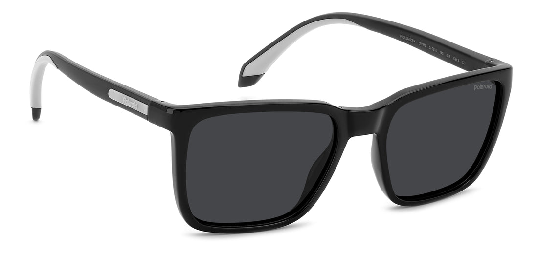 Óculos de sol polaroid pld 2175/s/x 807 m9 negro square masculino tamanho 54mm - Vista de detalhe