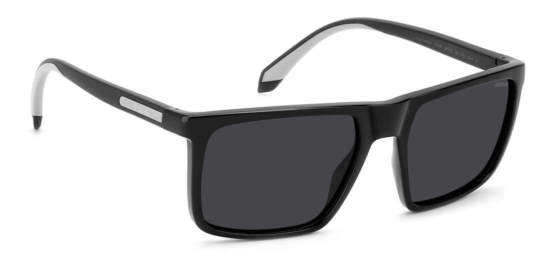 Óculos de sol polaroid pld 2176/s/x 807 m9 negro square masculino tamanho 56mm - Vista de detalhe