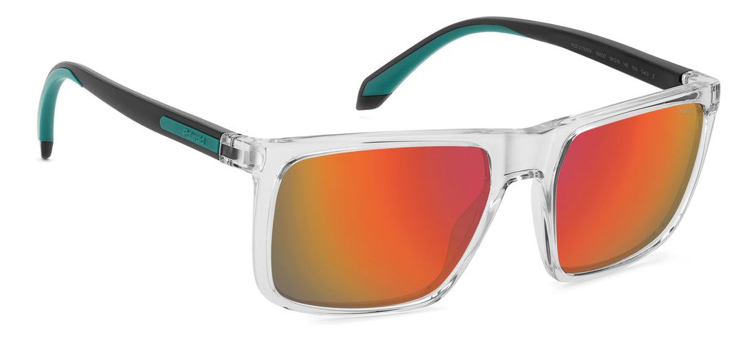 Óculos de sol polaroid pld 2176/s/x 900 oz transparente square masculino tamanho 56mm - Vista de detalhe