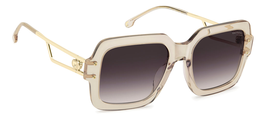 Solbriller carrera 3104/s 10a 3x beige square femenino størrelse 55mm - Detaljeret visning