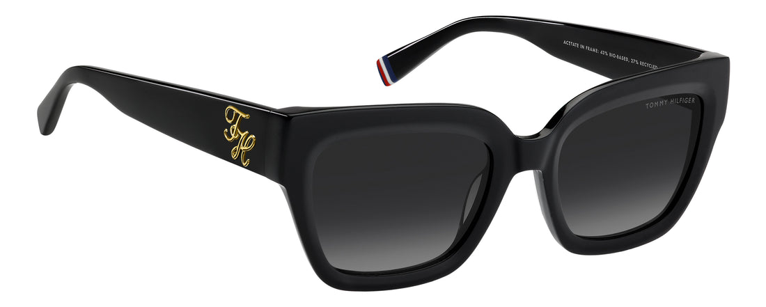 Zonnebrillen tommy hilfiger th 2402/s 807 9o negro rectangular femenino maat 53mm - Detailaanzicht