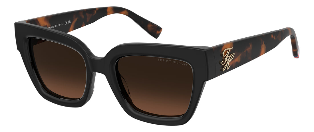 Zonnebrillen tommy hilfiger th 2402/s 807 m2 negro rectangular femenino maat 53mm - Hoofdaanzicht