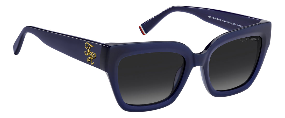 Zonnebrillen tommy hilfiger th 2402/s pjp 9o azul rectangular femenino maat 53mm - Detailaanzicht