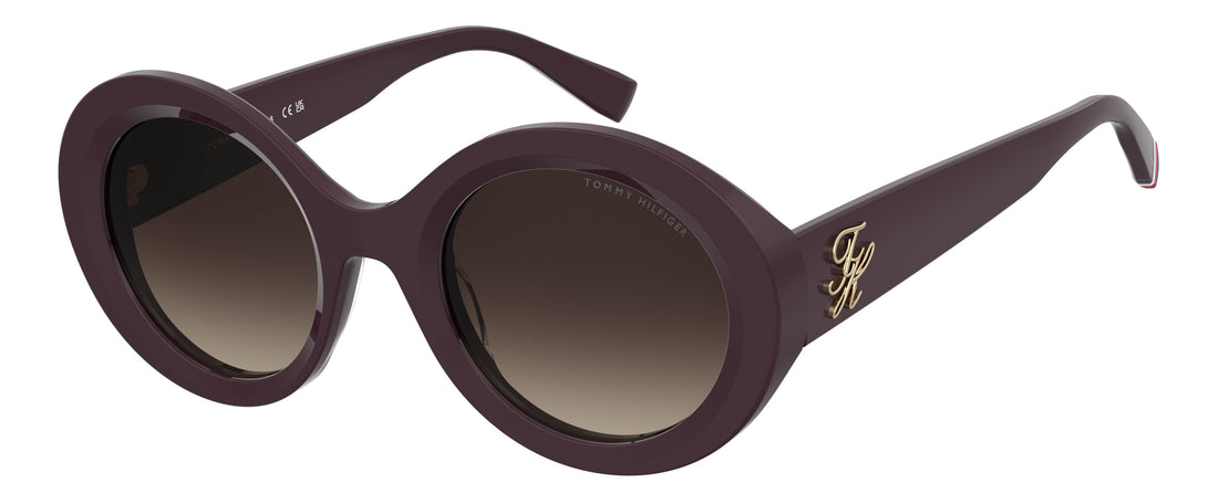 Zonnebrillen tommy hilfiger th 2403/s lhf ha burdeos round femenino maat 52mm - Hoofdaanzicht