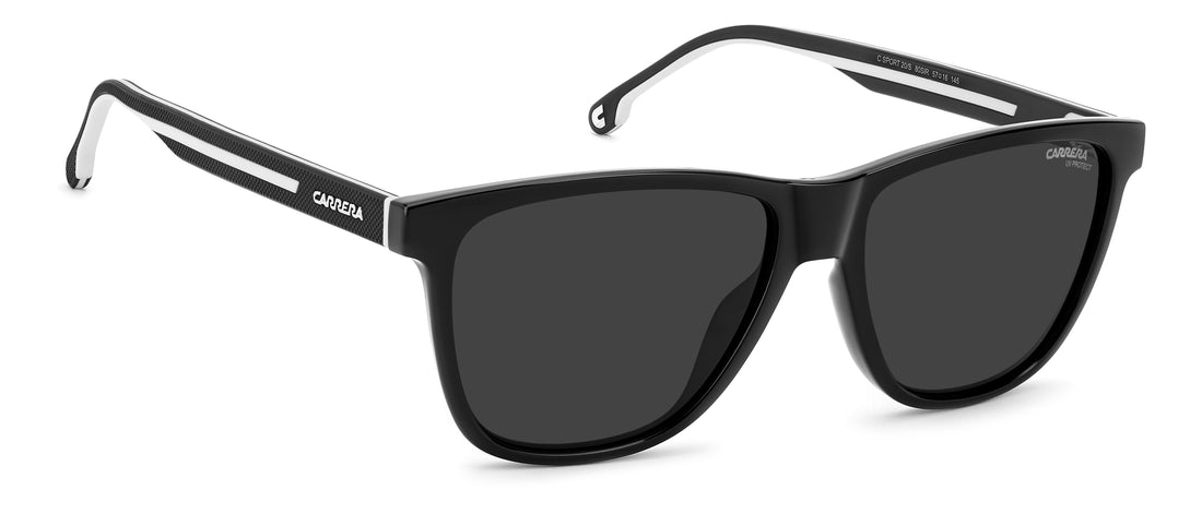 Solbriller carrera c sport 20/s 80s ir negro rectangular masculino størrelse 57mm - Detaljeret visning