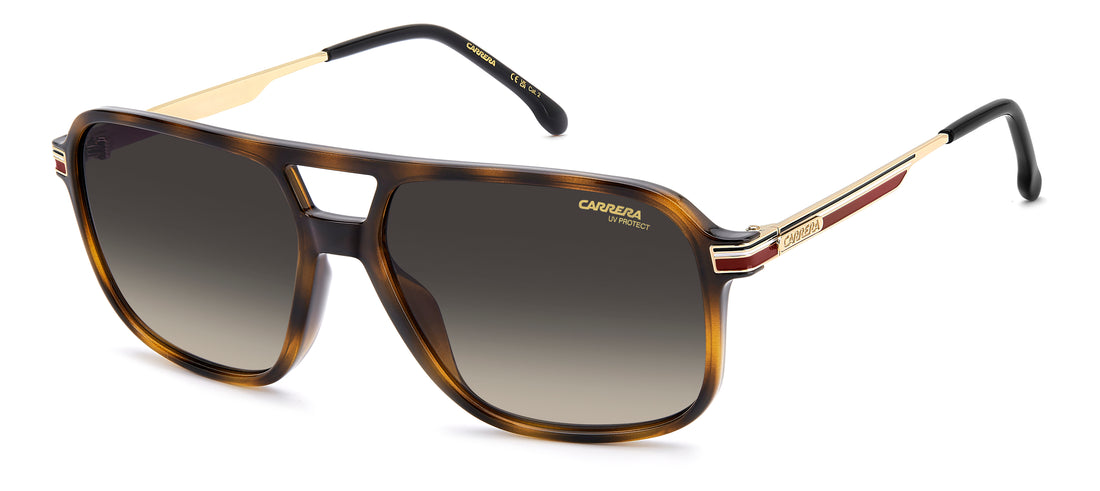 Solbriller carrera 390/s 086 9o havana rectangular masculino størrelse 59mm - Hovedvisning