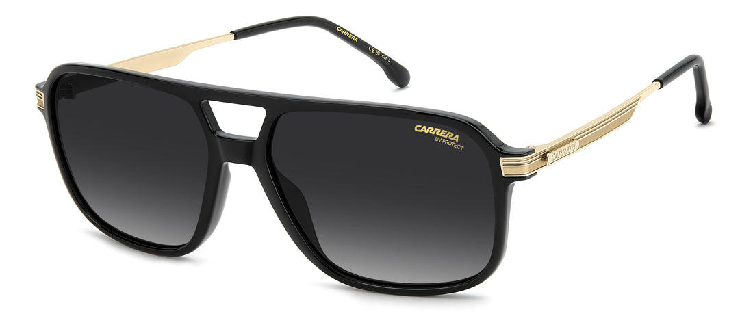 Solbriller carrera 390/s 807 9o negro rectangular masculino størrelse 59mm - Hovedvisning