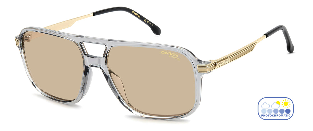 Solbriller carrera 390/s kb7 q6 gris rectangular masculino størrelse 59mm - Hovedvisning