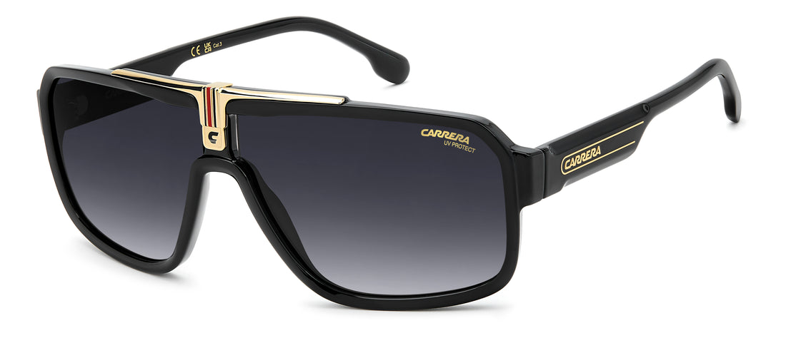Solbriller carrera 1091/s 807 9o negro rectangular masculino størrelse 65mm - Hovedvisning