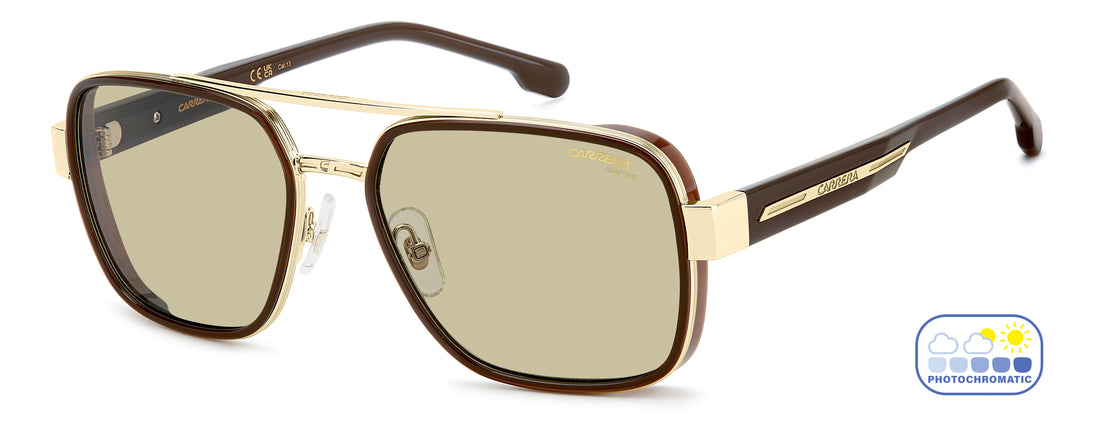 Solbriller carrera 1092/s 09q 8j marron rectangular masculino størrelse 58mm - Hovedvisning