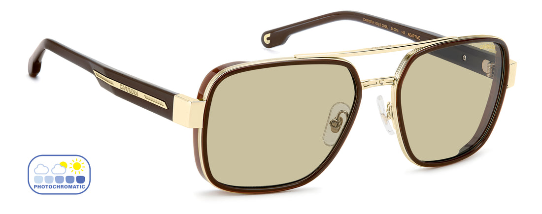 Solbriller carrera 1092/s 09q 8j marron rectangular masculino størrelse 58mm - Detaljeret visning
