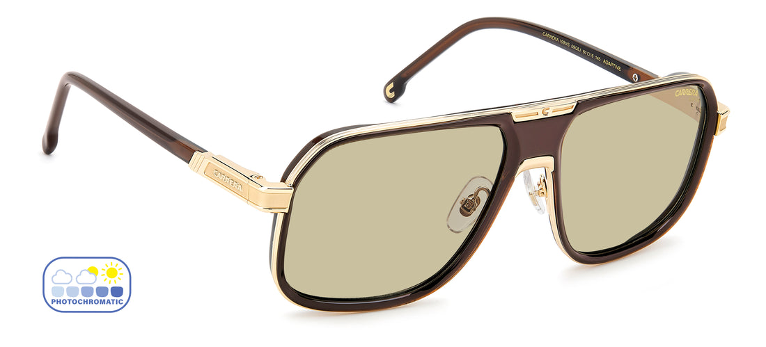 Solbriller carrera 1090/s 09q 8j marron rectangular masculino størrelse 60mm - Detaljeret visning