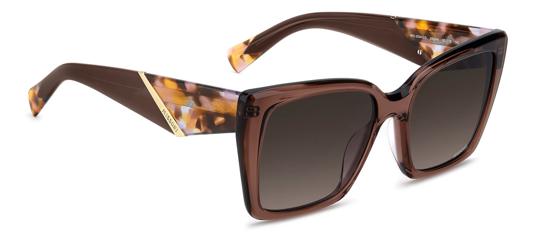 Okulary przeciwsłoneczne missoni mis 0294/g/s 09q ha marron rectangular femenino rozmiar 55mm - Widok szczegółowy