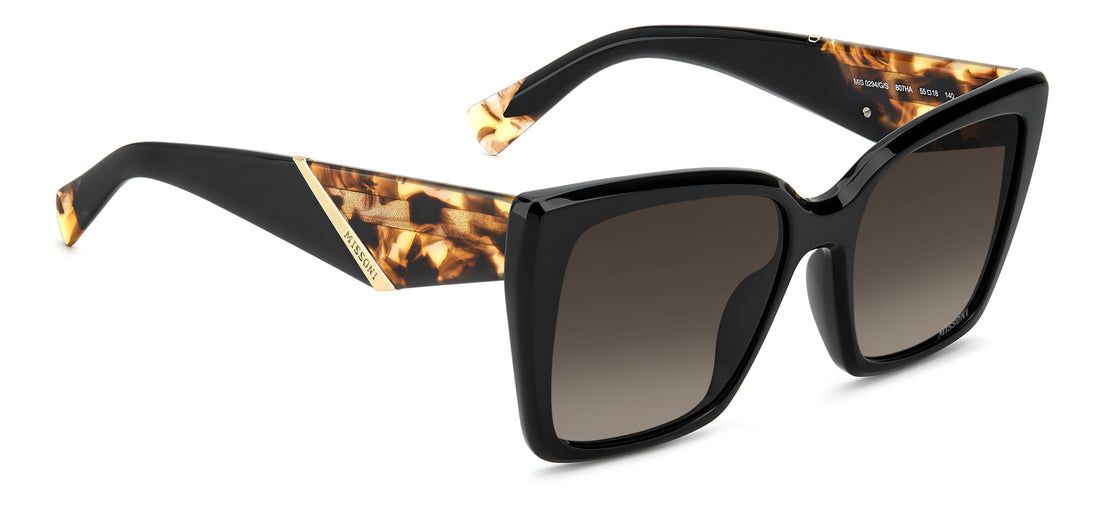 Okulary przeciwsłoneczne missoni mis 0294/g/s 807 ha negro rectangular femenino rozmiar 55mm - Widok szczegółowy
