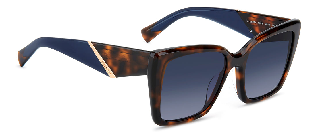 Okulary przeciwsłoneczne missoni mis 0294/g/s o63 08 havana rectangular femenino rozmiar 55mm - Widok szczegółowy