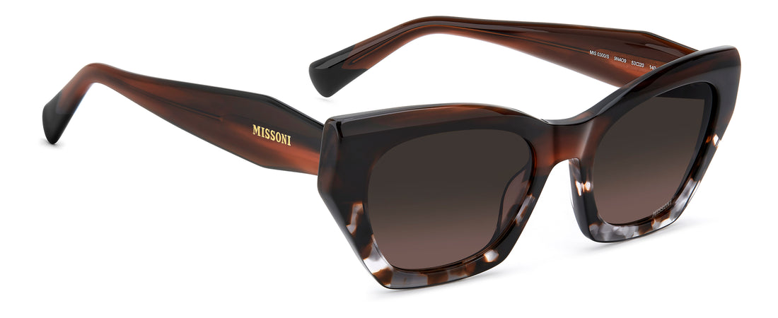 Okulary przeciwsłoneczne missoni mis 0300/s 9n4 o9 havana rectangular femenino rozmiar 53mm - Widok szczegółowy