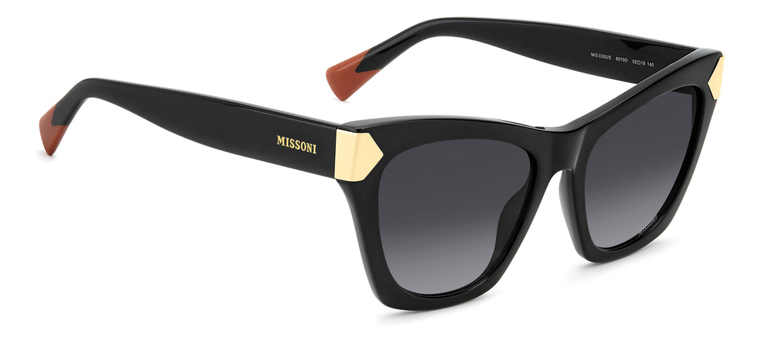 Okulary przeciwsłoneczne missoni mis 0305/s 807 9o negro rectangular femenino rozmiar 55mm - Widok szczegółowy