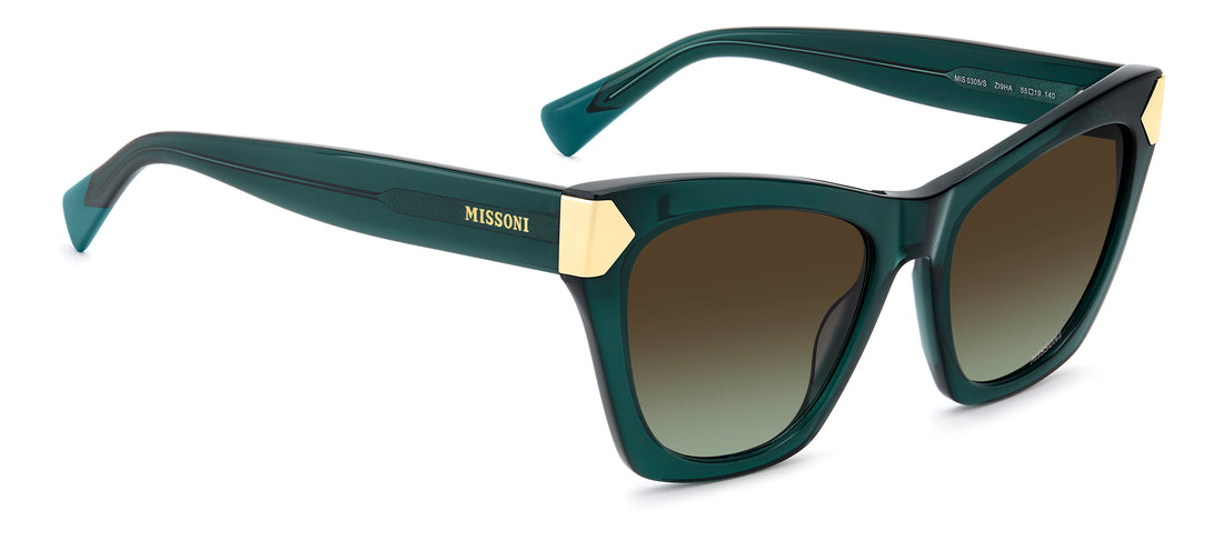 Okulary przeciwsłoneczne missoni mis 0305/s zi9 ha verde rectangular femenino rozmiar 55mm - Widok szczegółowy