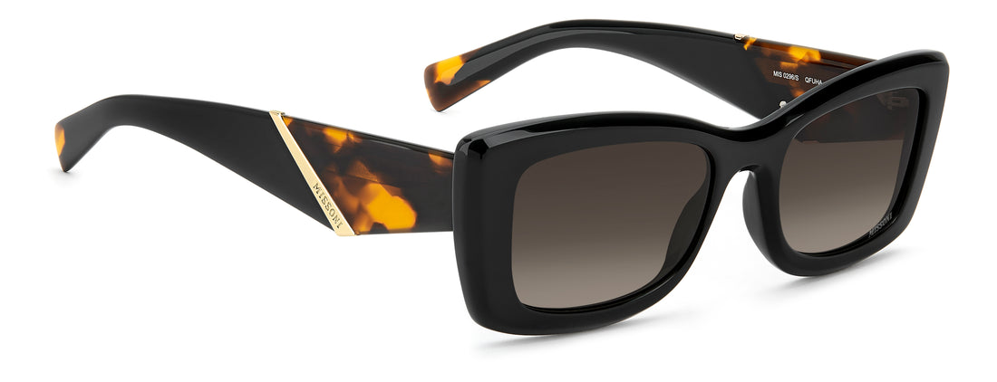 Okulary przeciwsłoneczne missoni mis 0296/s qfu ha negro rectangular femenino rozmiar 53mm - Widok szczegółowy