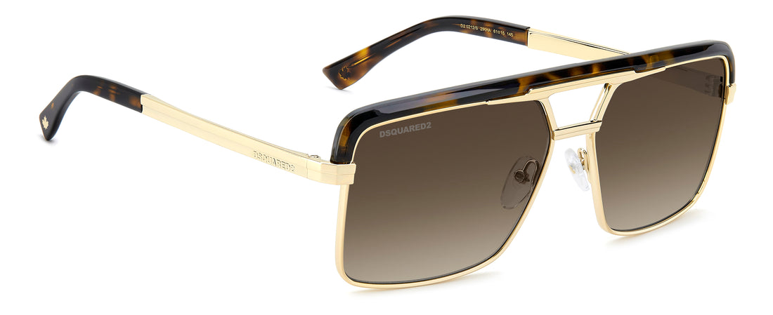 Solbriller dsquared2 d2 0212/s 2ik ha havana rectangular masculino størrelse 61mm - Detaljeret visning