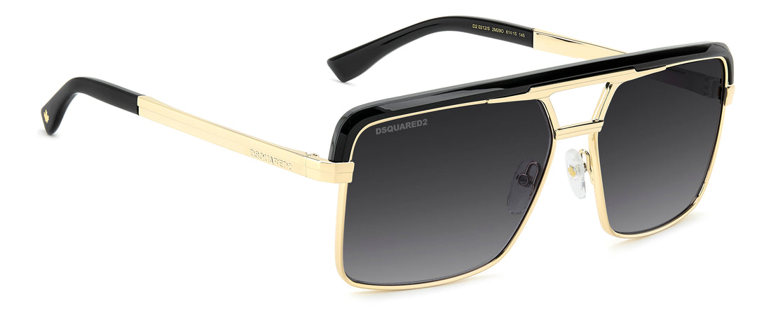Solbriller dsquared2 d2 0212/s 2m2 9o negro rectangular masculino størrelse 61mm - Detaljeret visning