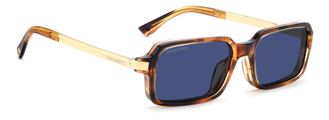 Zonnebrillen dsquared2 d2 0214/g/s ex4 ku marron rectangular masculino maat 54mm - Detailaanzicht