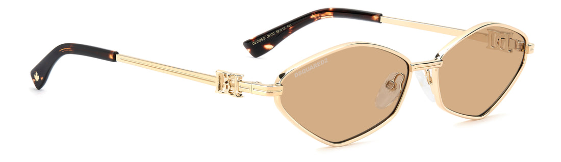 Solbriller dsquared2 d2 0225/s 000 70 dorado oval femenino størrelse 59mm - Detaljeret visning