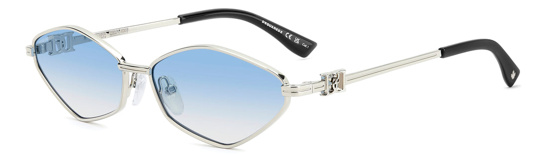 Solbriller dsquared2 d2 0225/s 010 st plateado oval femenino størrelse 59mm - Hovedvisning