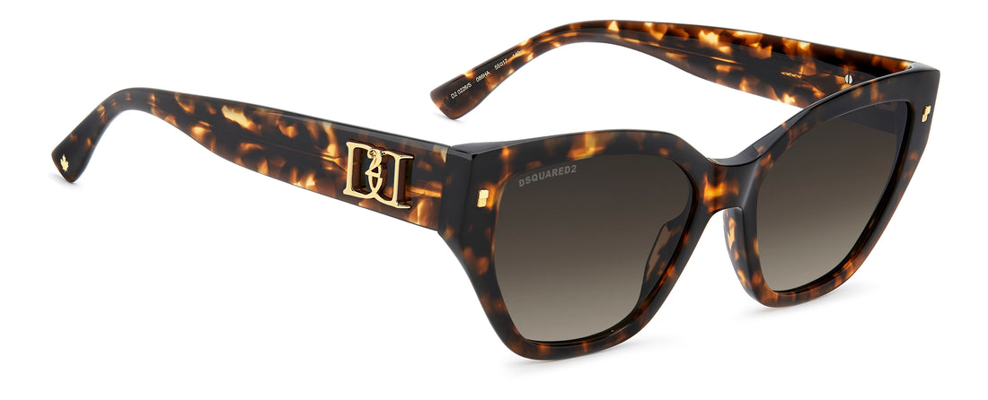 Zonnebrillen dsquared2 d2 0226/s 086 ha havana rectangular femenino maat 55mm - Detailaanzicht