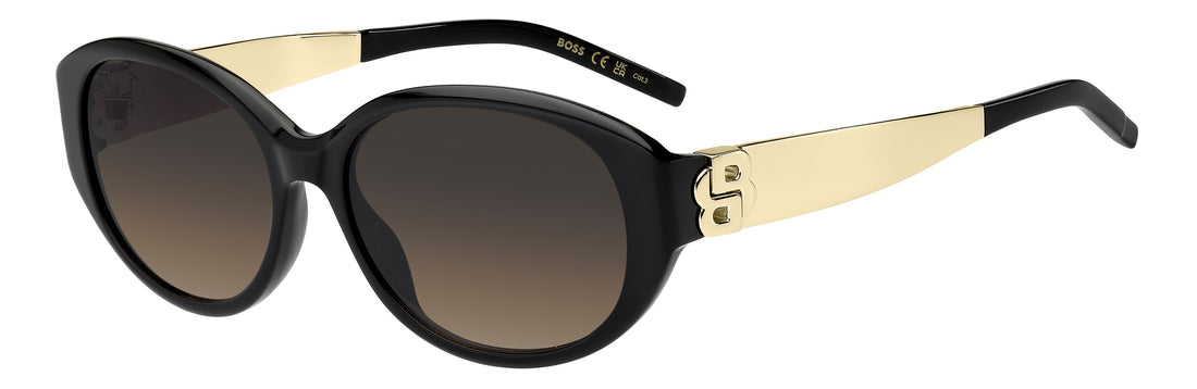 Solbriller hugo boss boss 2015/s 807 pr negro oval femenino størrelse 56mm - Hovedvisning