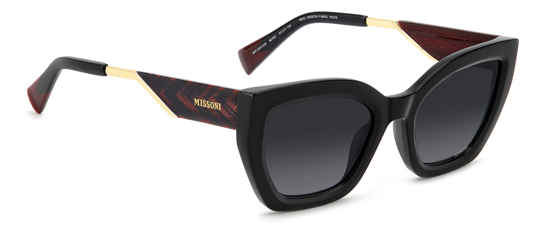 Okulary przeciwsłoneczne missoni mis 0291/g/s 807 9o negro rectangular femenino rozmiar 53mm - Widok szczegółowy