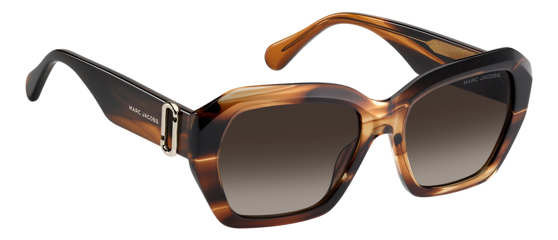 Occhiali da sole marc jacobs marc 922/s ex4 ha marron rectangular femenino taglia 55mm - Vista dettagliata