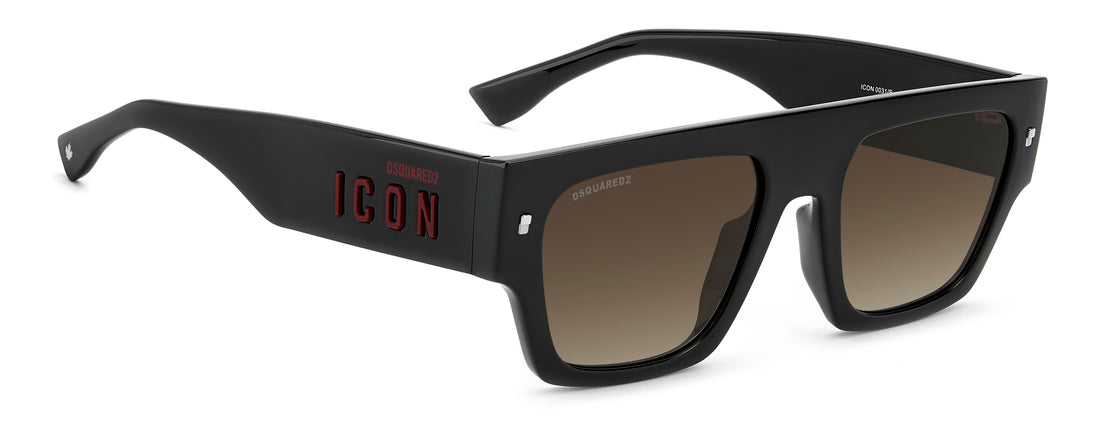 Zonnebrillen dsquared2 icon 0031/s oit ha negro rectangular masculino maat 55mm - Detailaanzicht