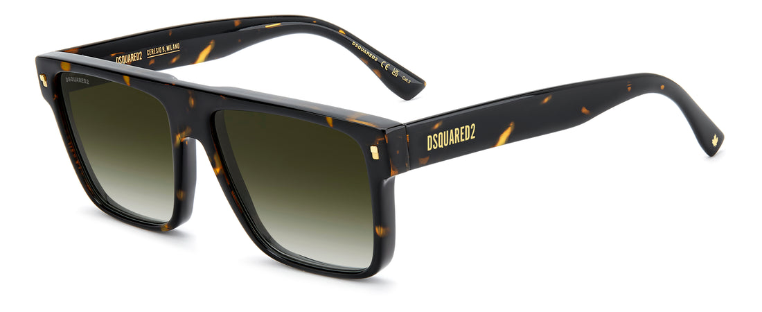 Zonnebrillen dsquared2 d2 0222/s 086 9k havana rectangular masculino maat 57mm - Hoofdaanzicht