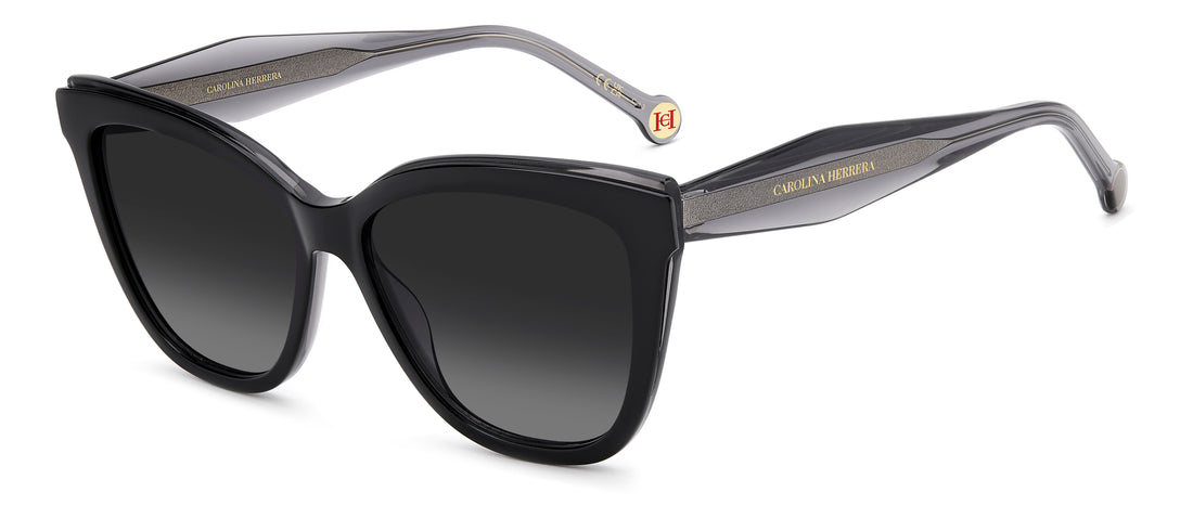 Solbriller carolina herrera her 0402/s 807 9o negro rectangular femenino størrelse 56mm - Hovedvisning