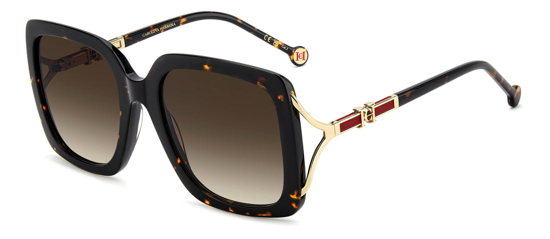 Solbriller carolina herrera her 0420/s 086 ha havana square femenino størrelse 56mm - Hovedvisning