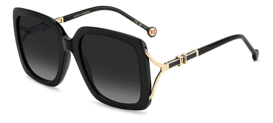 Solbriller carolina herrera her 0420/s 807 9o negro square femenino størrelse 56mm - Hovedvisning